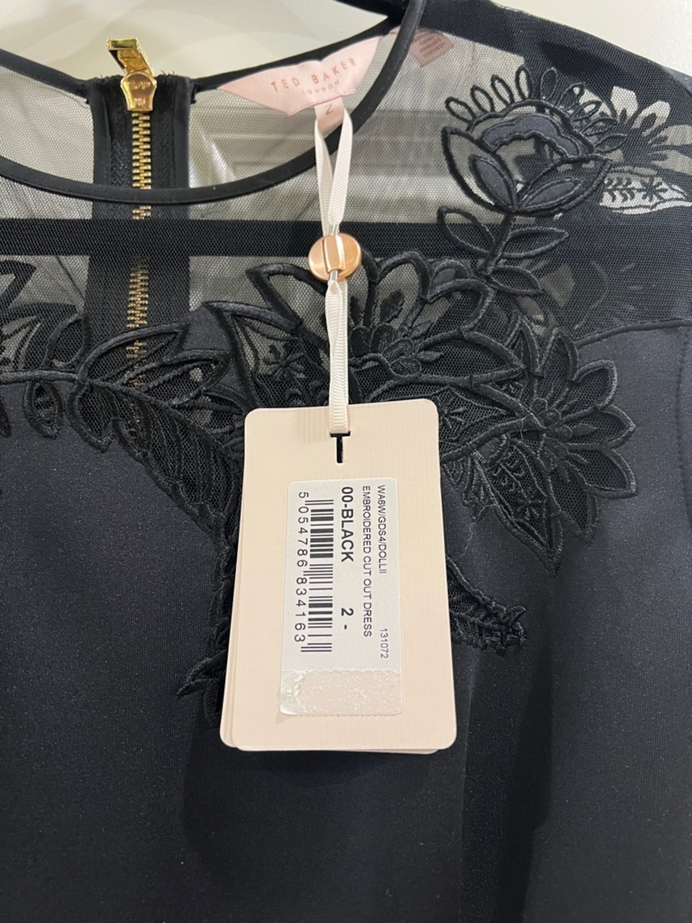 Ted Baker Dollii embroidered cut out dress size 2 - Picture 3 of 6